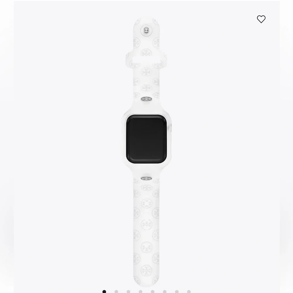 Tory Burch T Monogram White Silicone Apple Band w/ gift bag